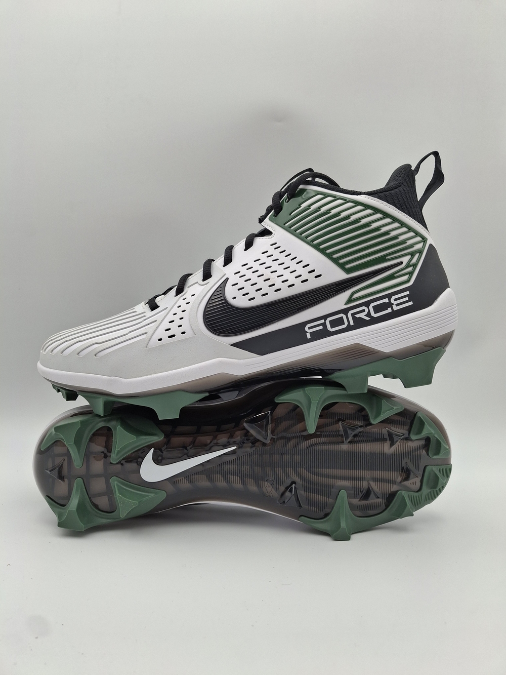Nike Men's Baseball Cleats White Green Black Medium Width US Size 14